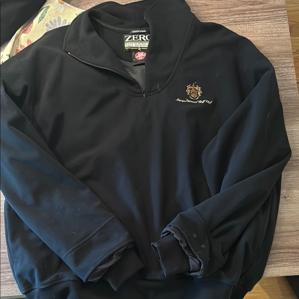 Classic Black Windbreaker with Ribbed Cuffs
